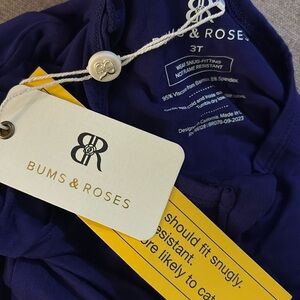 Bums & Roses Size 3T Amethyst Purple Footie Pajama Sleeper NEW